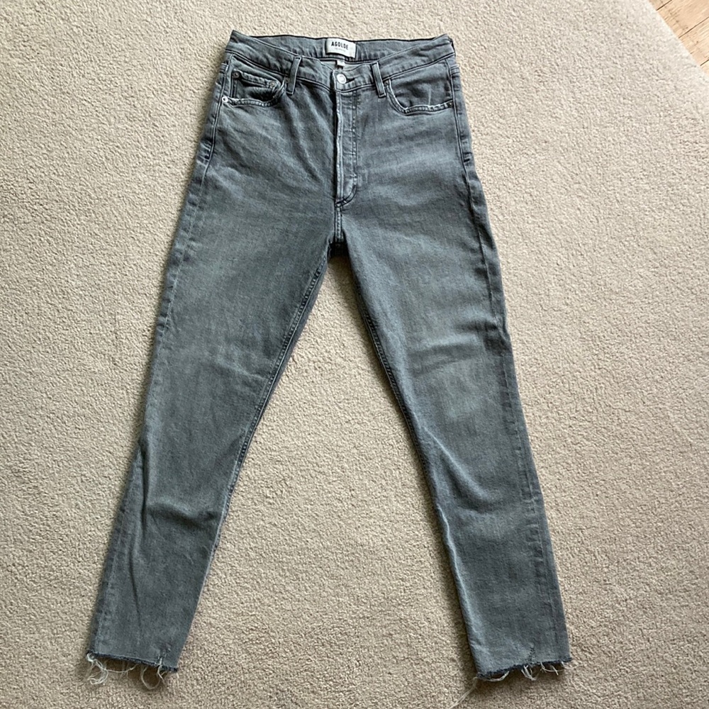 Agolde Gray Nico High-Rise Skinny Jeans